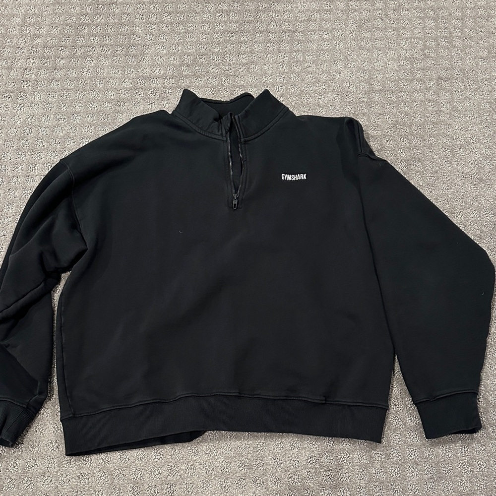 Men's Black Gymshark quarter zip sweatshirt